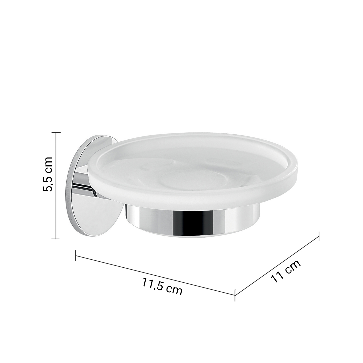 Gedy Seifenschale 'Porte Savon Chrome Felce' – Chromfarben Mit Satiniertem Glas, Wandmontage