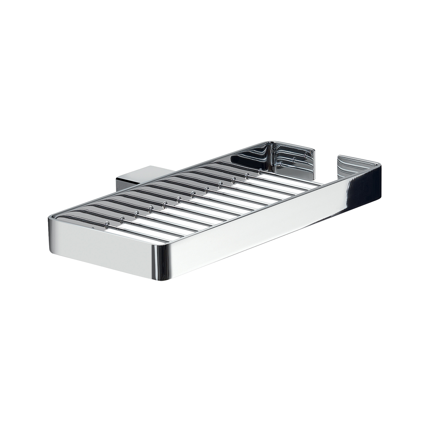 Porte-savon Angle Murale Gedy - Fil Douche Chromé 61.5 Cm, Laiton/acier Inox - Pour Salle De Bain, Design Pratique
