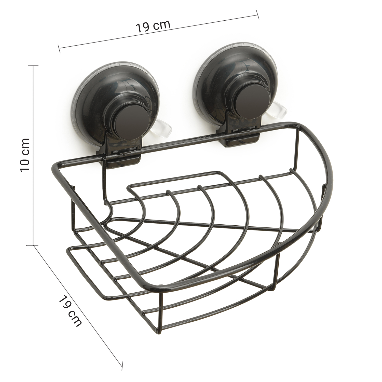 Hot corner shower wire basket matt black – Gedy