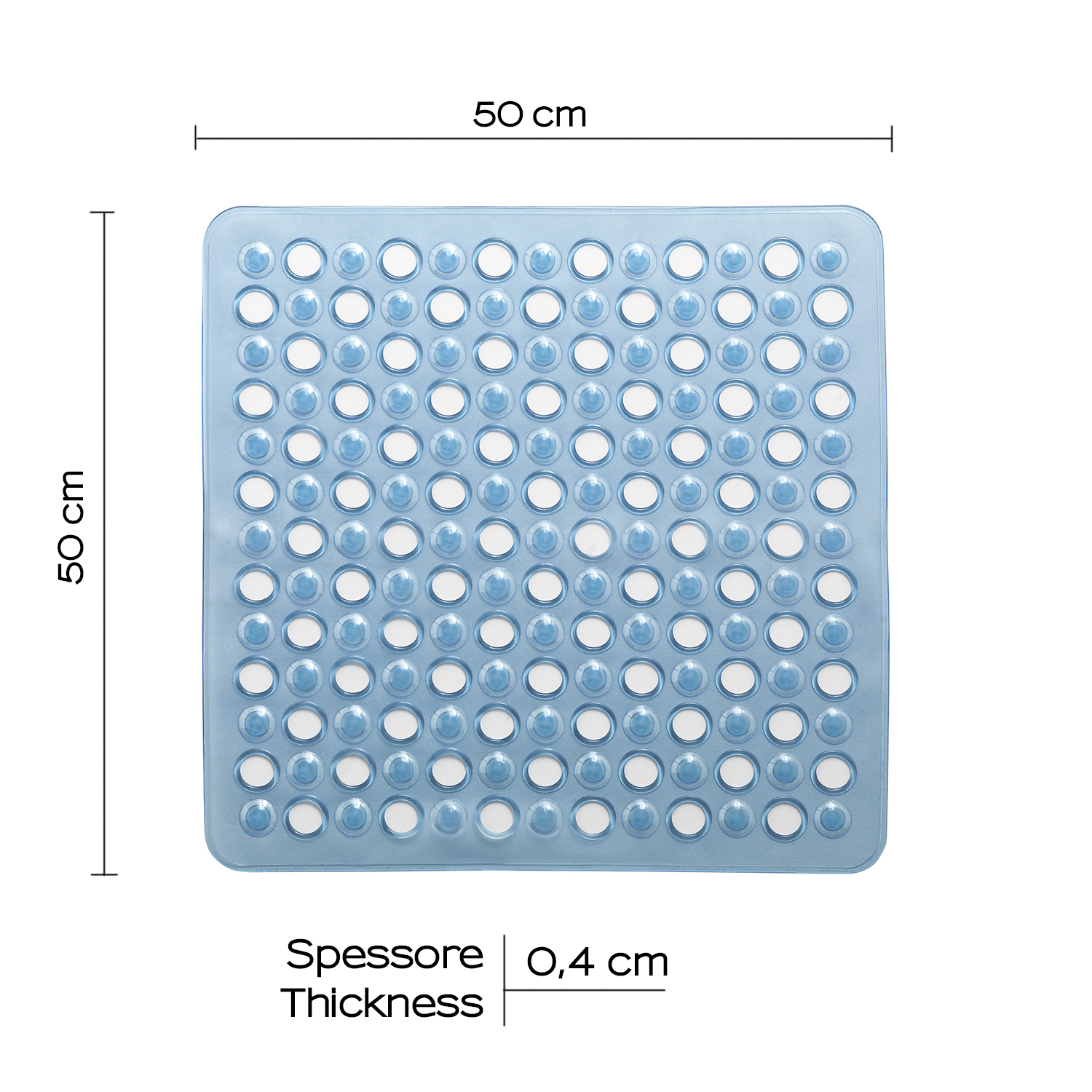 Maim alfombra antideslizante para bañera 60×38 cm transparente azul – Gedy