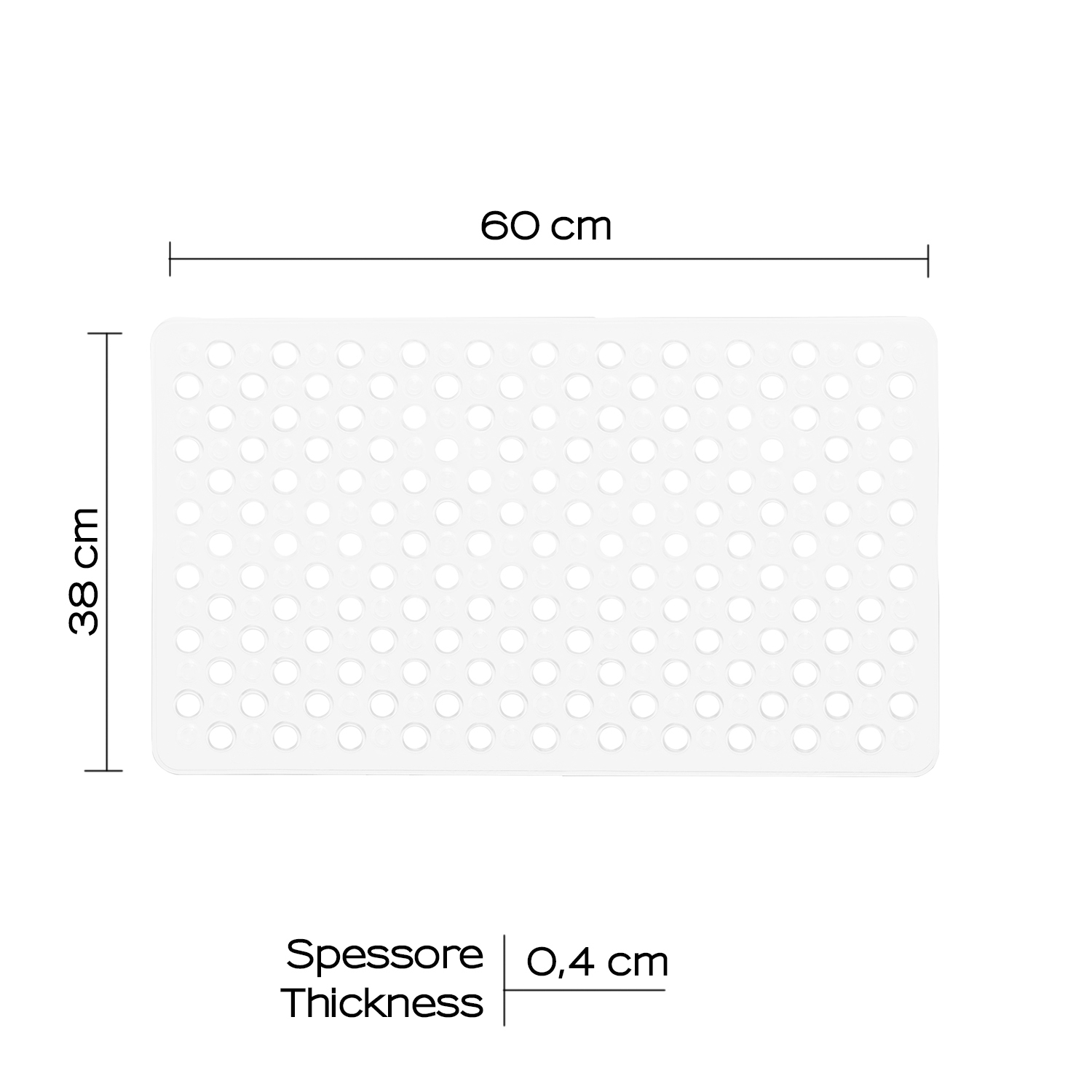 Gedy Tappeto Antiscivolo Per Vasca Da Bagno - Trasparente, Dimensioni 36x75 Cm, Modello G-Cuore