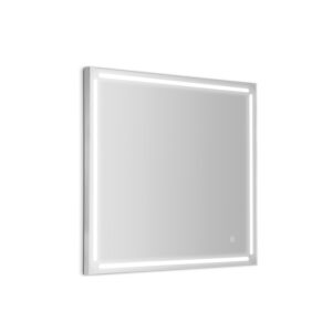 Paul specchio 80x80 con luci a led cornice spazzolata