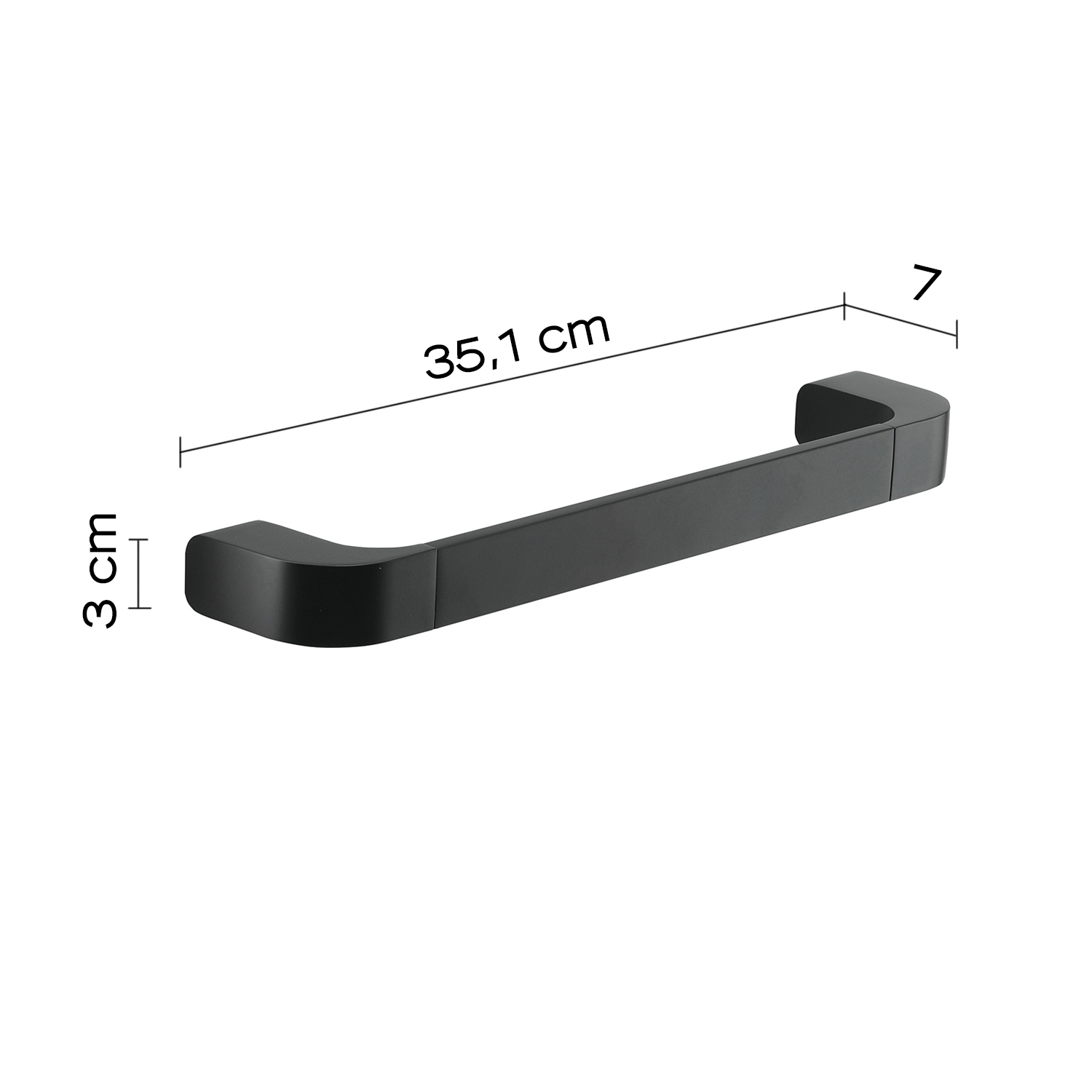 Portasciugamani A Barra Gedy Pirenei 35 Cm – Nero Opaco, In Ottone E Cromall, Per Bagno