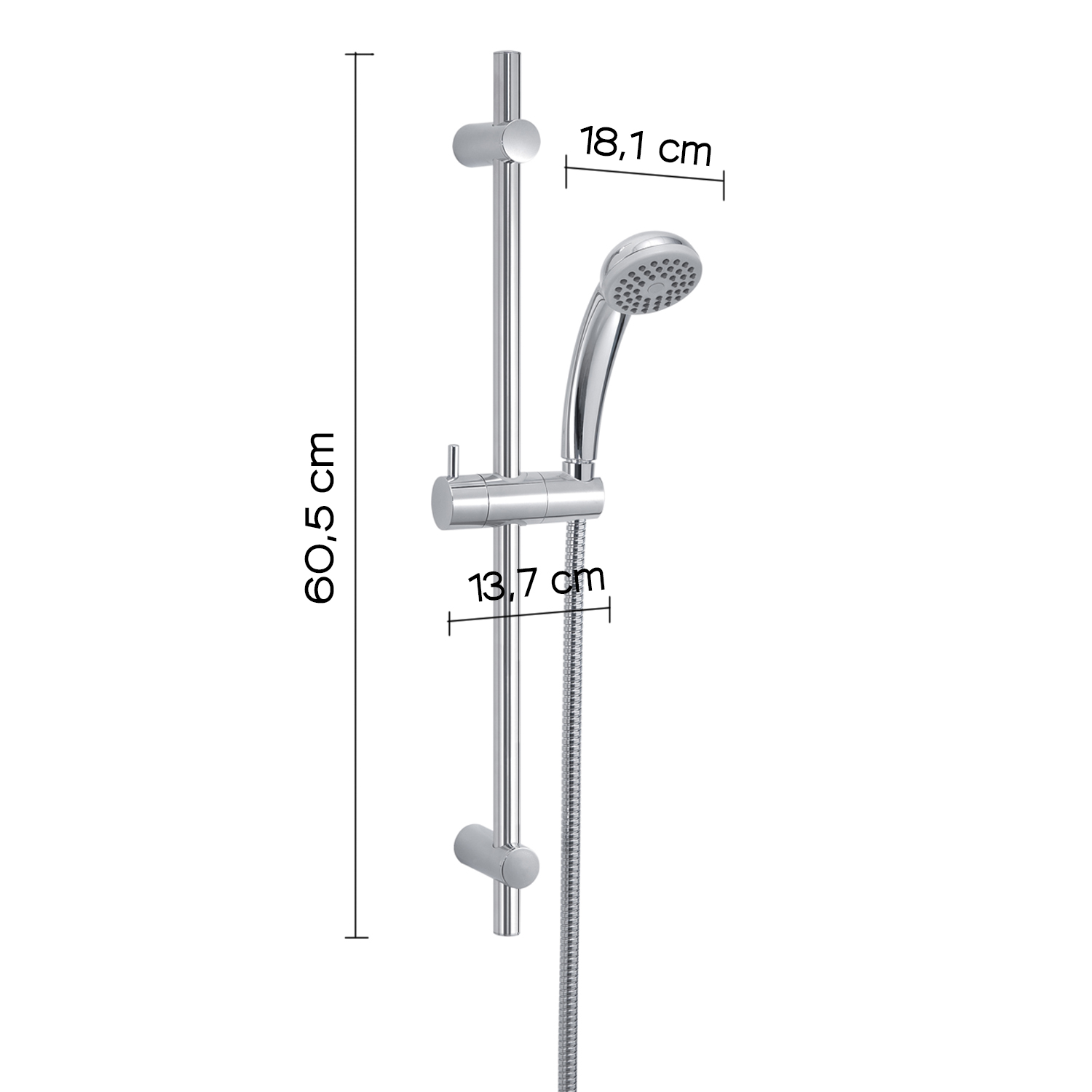 Asta Per Tenda Da Doccia Industriale Nera 2,5 Cm – Regolabile Da 69 A 150 Cm, Robusta E Multiuso