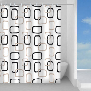 Tenda Da Doccia Zussun Con Foglie Di Eucalipto – Extra Lunga 170x200 Cm, Grigio E Bianco, Con Ganci