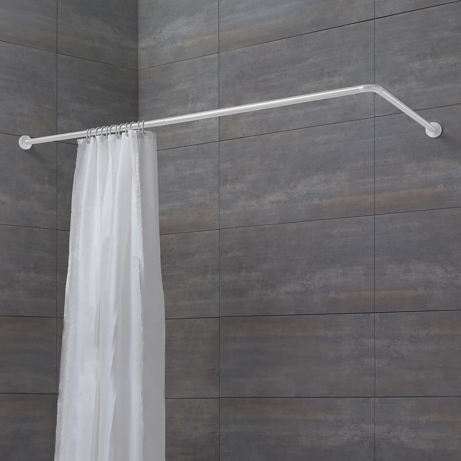 Universal Angular Shower Rail White Gedy