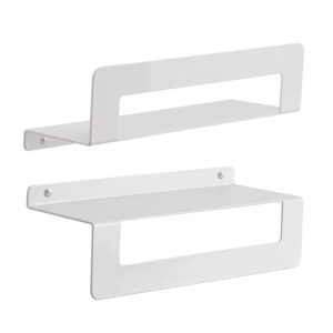 Cleo shower basket and towel shelf matt white