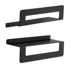 Cleo shower basket and towel shelf matt black