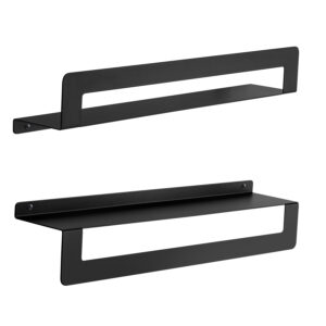 Cleo shower basket and towel shelf matt black