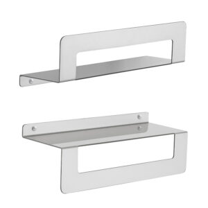 Cleo shower basket and towel shelf brushed