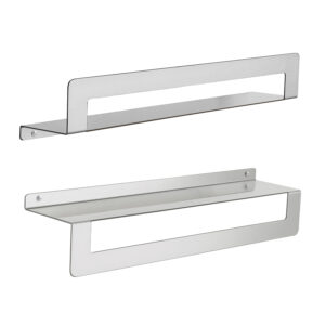 Cleo shower basket and towel shelf brushed