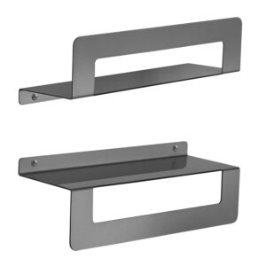 Cleo shower basket and towel shelf gun metal