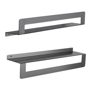 Cleo shower basket and towel shelf gun metal