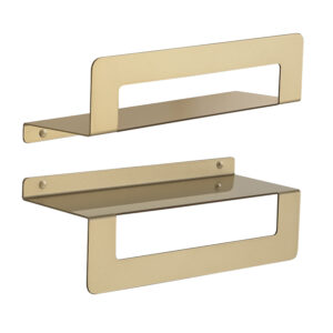 Cleo shower basket and towel shelf matt gold