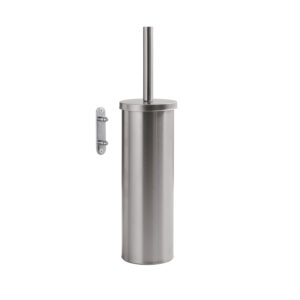 Flip wall toilet brush holder brushed
