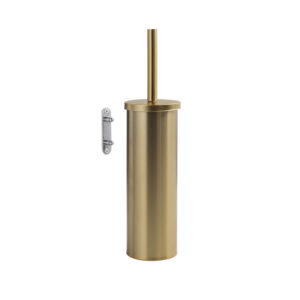 Flip wall toilet brush holder matt gold