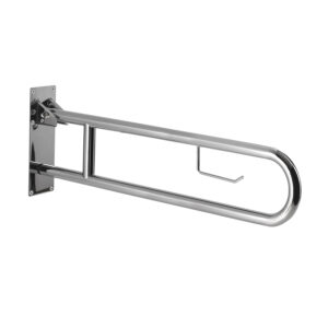 Snug folding safety handle with paper holder chromed