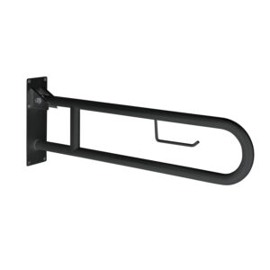 Snug folding safety handle with paper holder matt black