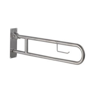 Snug folding safety handle with paper holder brushed