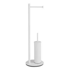 Mida bathroom butler with toilet paper roll holder and toilet brush holder matt white