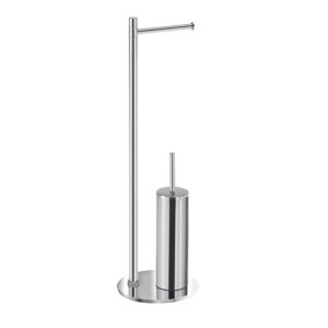 Mida bathroom butler with toilet paper roll holder and toilet brush holder chromed