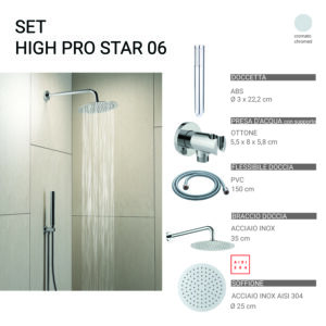 High pro star 06 set doccia 5 pezzi, tondo cromato