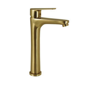 Como mezclador alto de lavabo oro mate