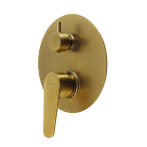 Como mezclador empotrado para ducha con desviador oro mate