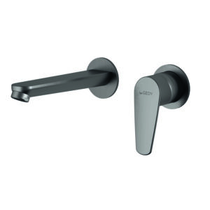 Como mezclador mural para lavabo gun metal